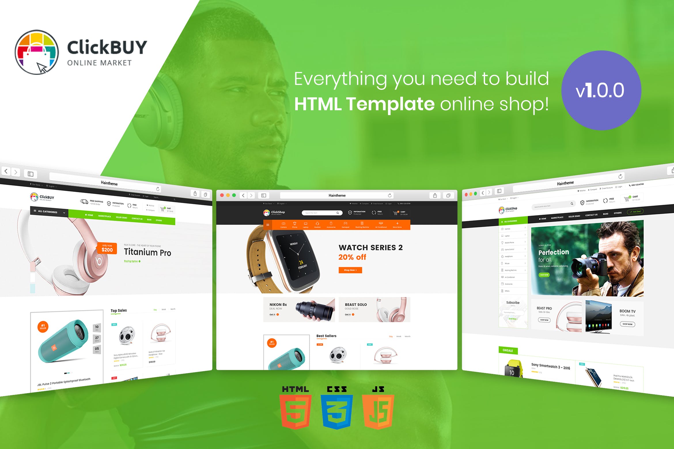 在线商城HTML响应式网站模板16图库精选下载 ClickBuy | Multi Store Responsive HTML Template插图