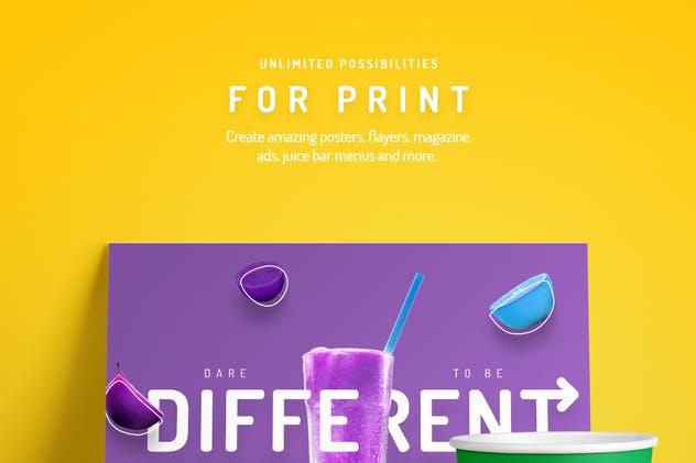 10款有机果汁主题巨无霸广告图片模板素材库精选 Organic Juice – 10 Premium Hero Image Templates插图(1)