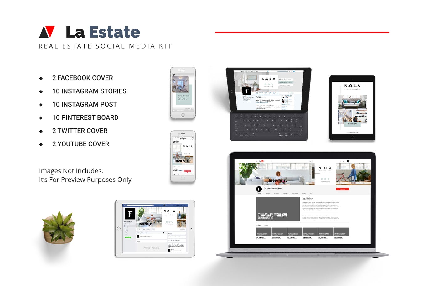 房地产经销商/房产中介企业社交媒体推广设计素材包 La Estate Real Estate Social Media Kit插图