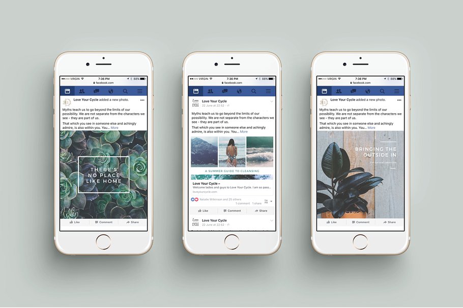 社交媒体平台Facebook多用途贴图模板16设计网精选 J U N I P E R  Facebook Pack插图(4)