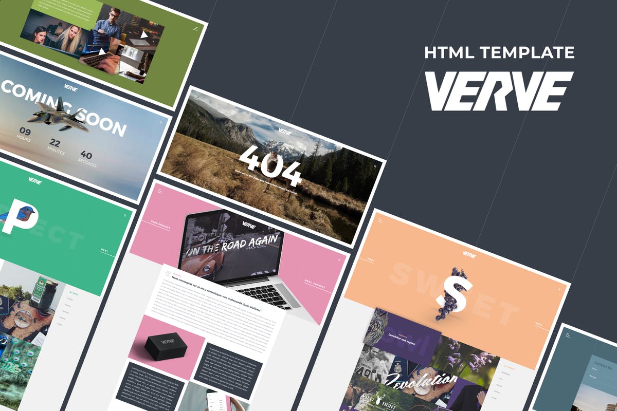 现代创意网站HTML模板素材库精选 Verve – Agency & Portfolio HTML Template插图