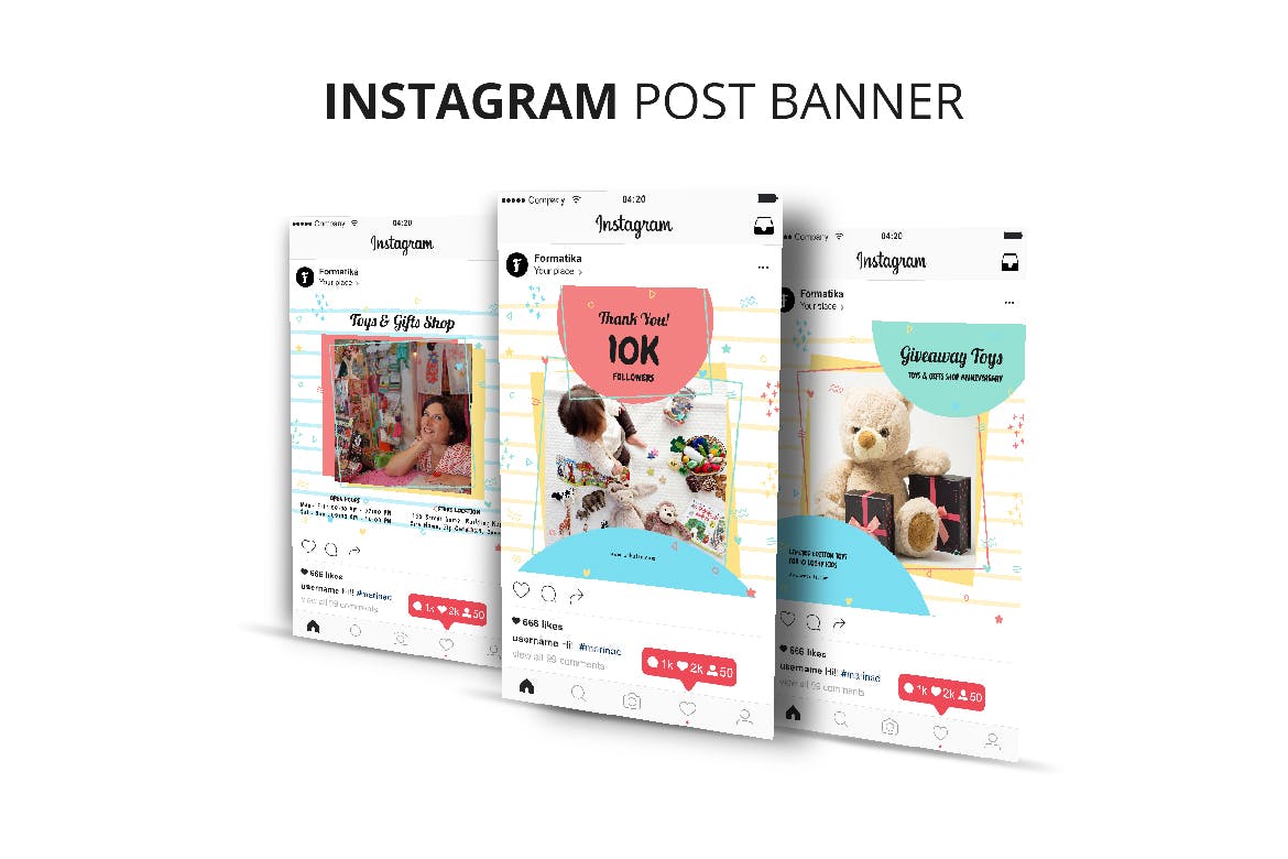 玩具及礼品店Instagram广告贴图设计模板16设计网精选 Toys & Gift Shop Instagram Post Banner插图(5)