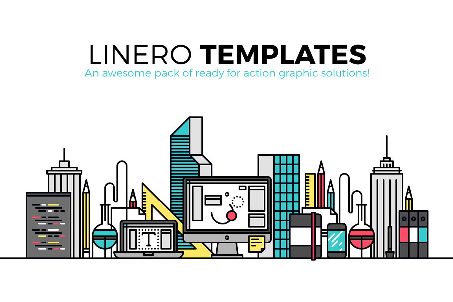 科技城市矢量素材合集 Linero Templates插图