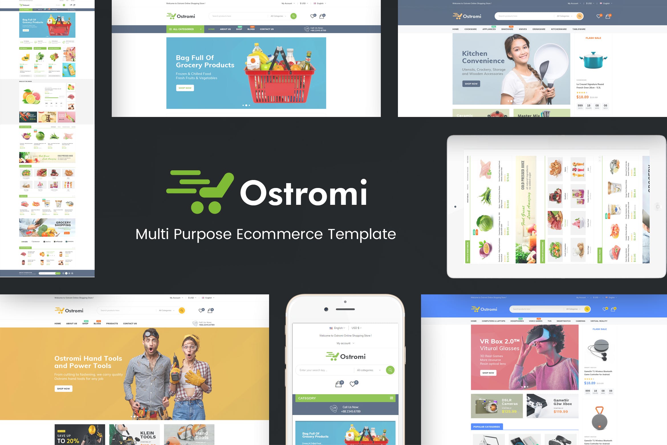 综合电商平台网站Opencart主题模板素材库精选下载 Ostromi – OpenCart Theme插图