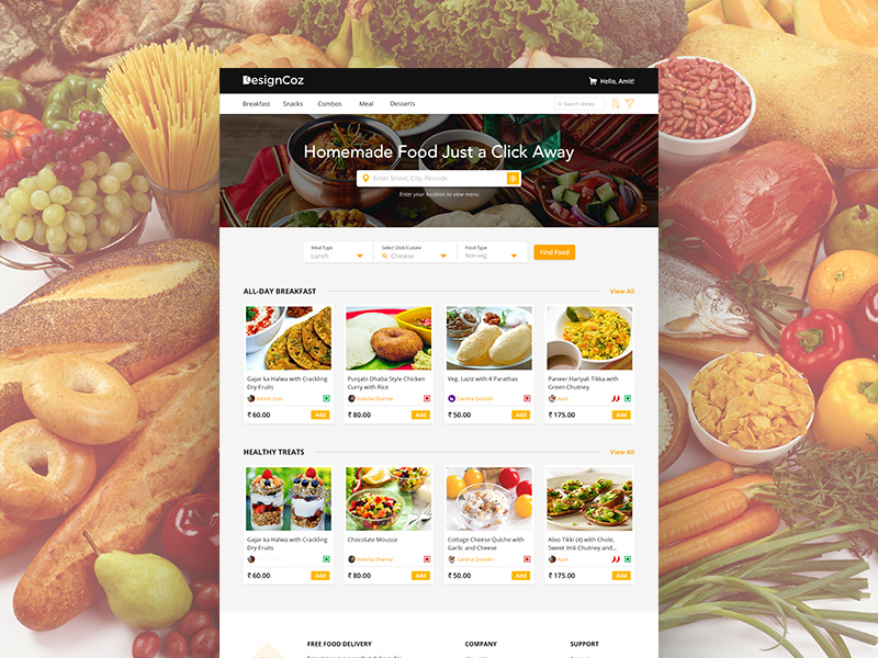 食物APP网站主页模版 Food App Website – Landing Page Template插图