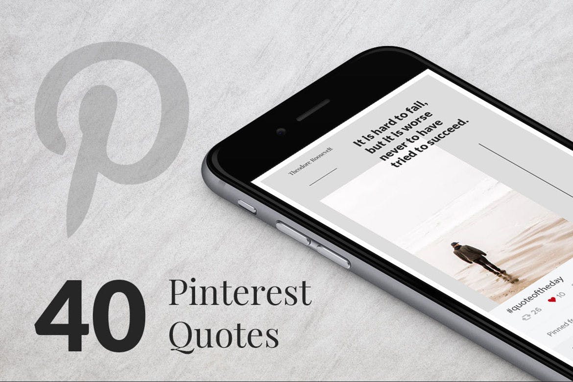40款Pinterest社交媒体引语设计模板非凡图库精选 40 Pinterest Quotes插图