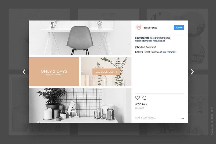 简约风格Instagram促销模板普贤居精选 Instagram Promotion Clean Templates插图(3)