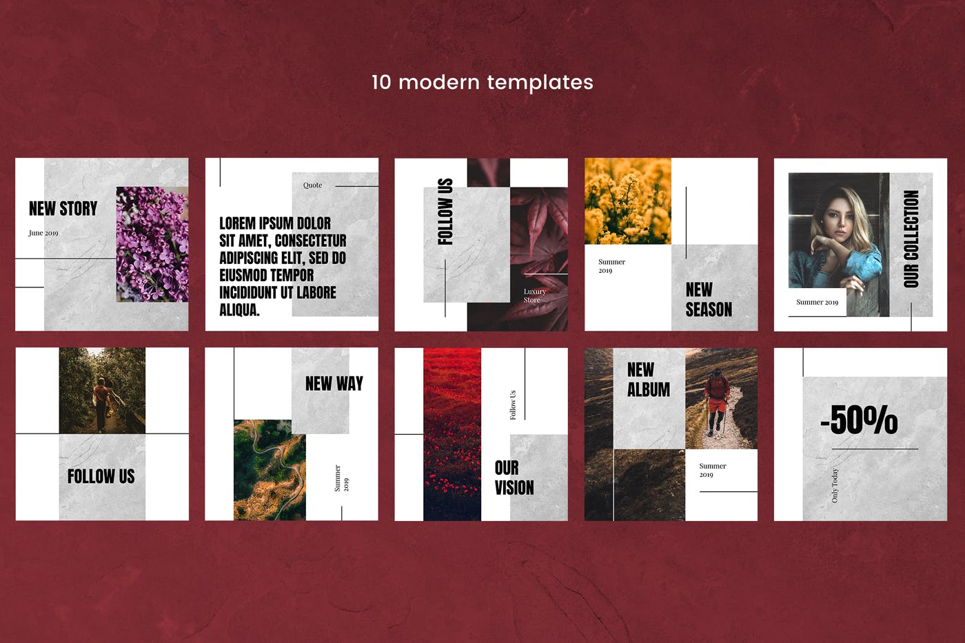 现代风格社交媒体品牌推广设计模板素材库精选v18 Modern Social Media Kit (Vol. 18)插图(2)