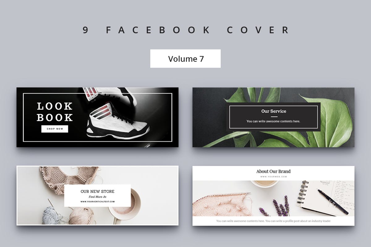 简约排版Facebook脸书网封面Banner设计模板16设计网精选Vol.7 Facebook Cover Vol. 7插图