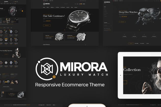 奢侈品电商网站Opencart主题 Mirora – Watch & Luxury Store Opencart Theme插图(1)