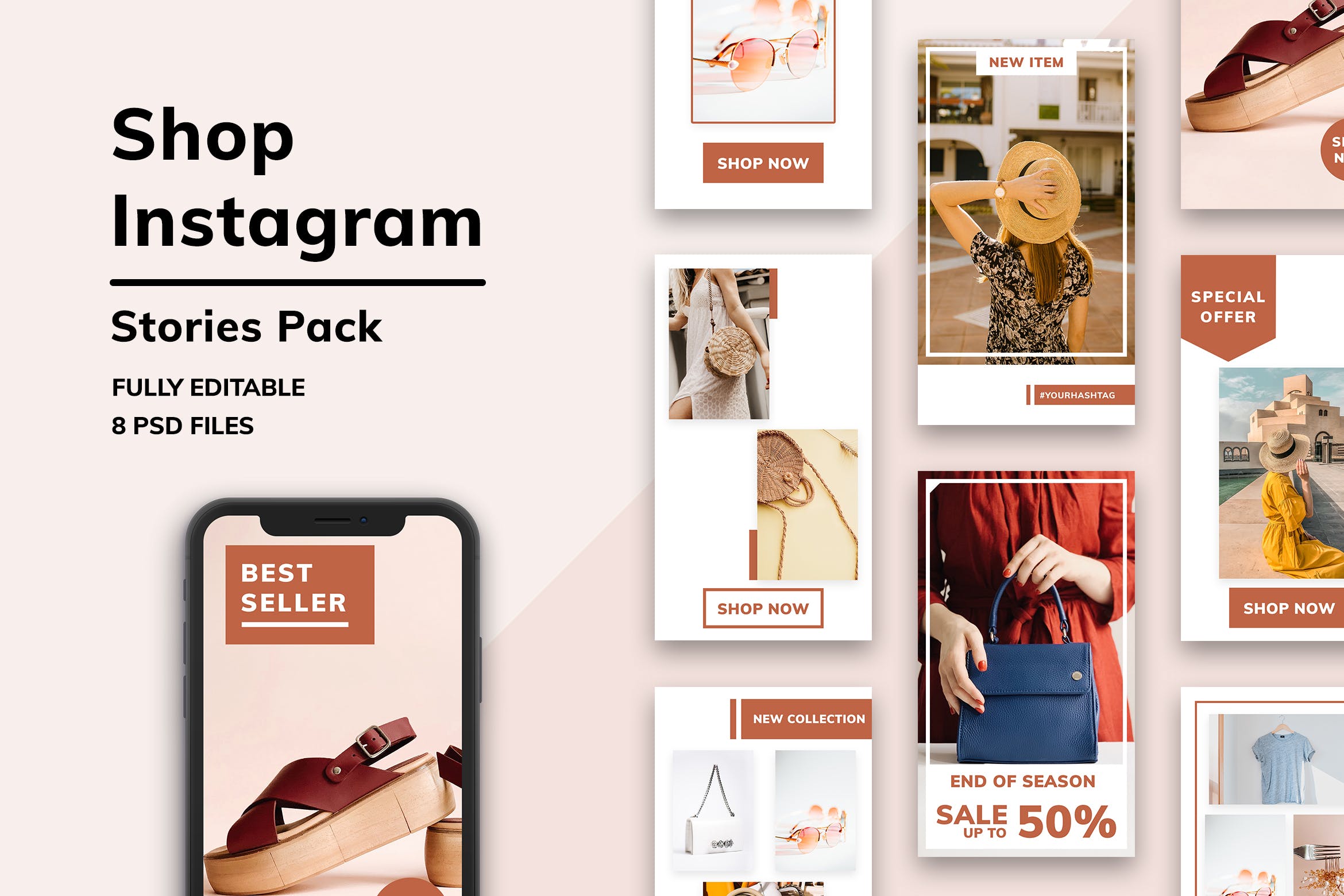 Instagram社交电商品牌故事设计素材包 Shop Instagram Stories Pack插图