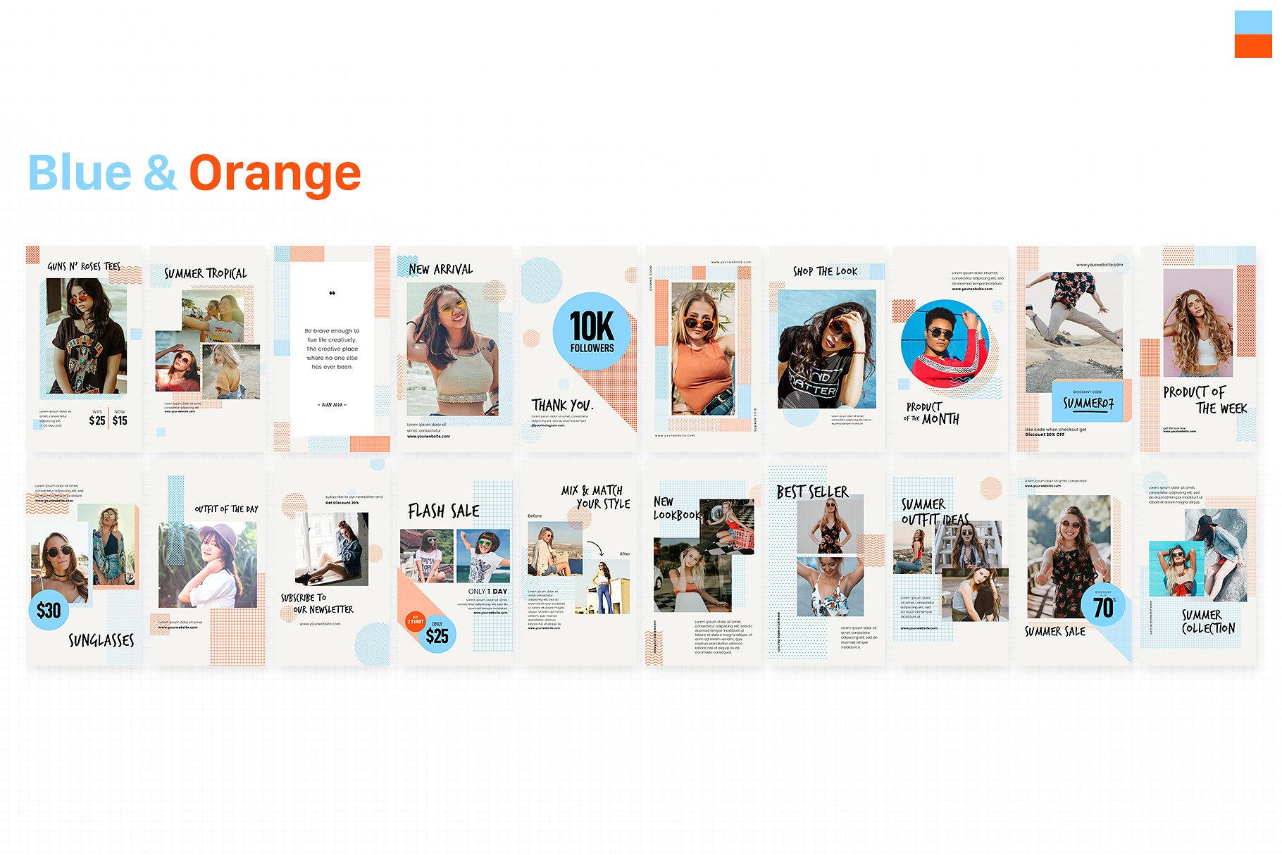 Instagram社交媒体故事贴图模板素材库精选套装 Instagram Stories Pack – POLA插图(7)