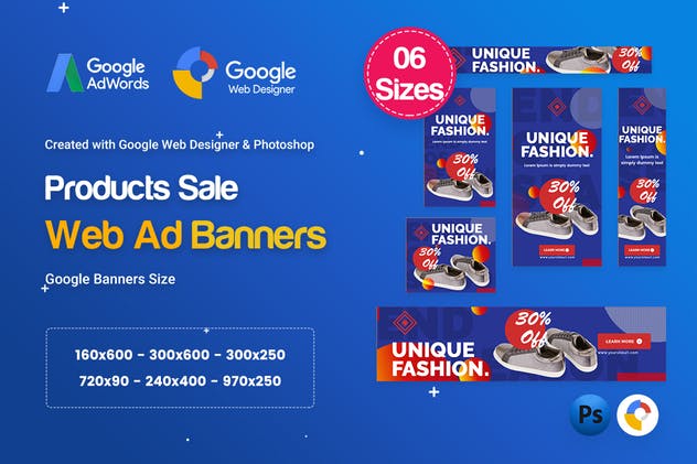 符合谷歌广告尺寸标准的产品促销Banner16设计网精选广告模板 Product Sale Banners HTML5 D51 Ad – GWD & PSD插图(1)