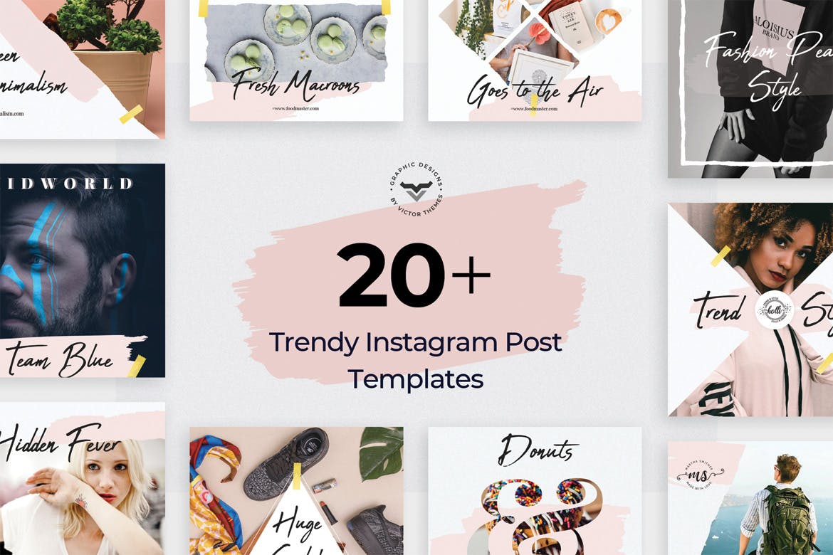 20+创意便利贴设计风格Instagram社交贴图模板素材库精选 Instagram Post Templates插图(1)