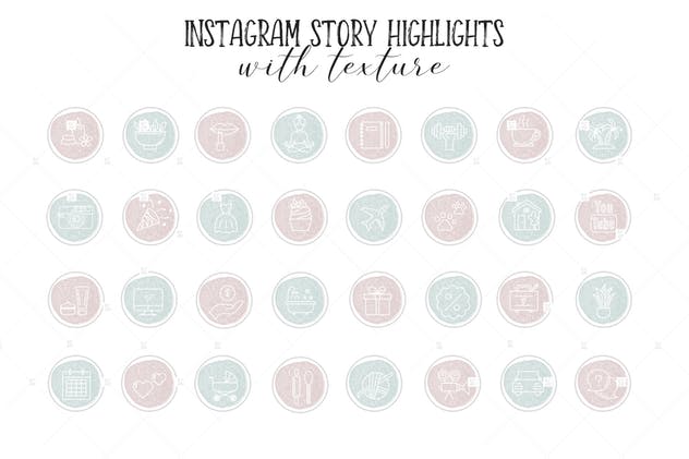 社交媒体Highlight独特纹理图标免费素材 Instagram Highlight Covers V.1插图(1)