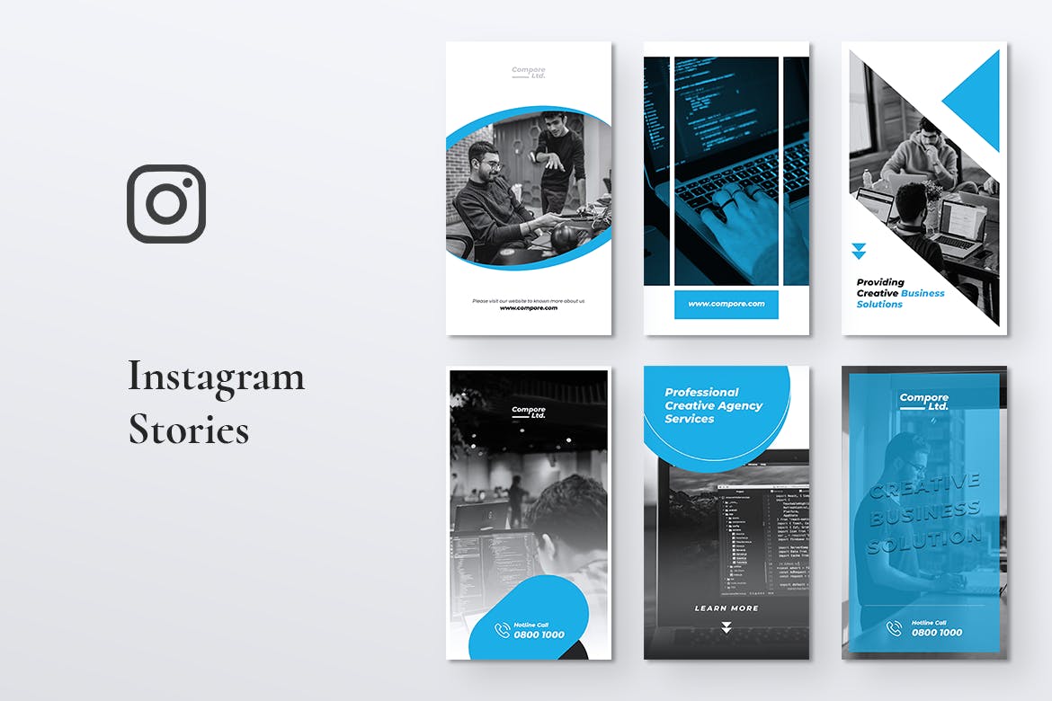 数字营销Instagram品牌故事设计素材 COMPORE Digital Marketing Instagram Stories插图(2)