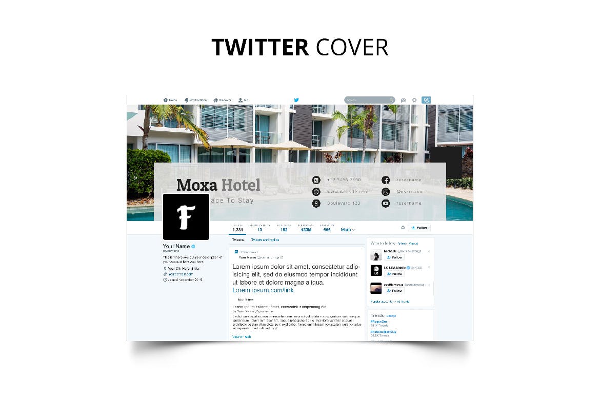 酒店品牌社交媒体平台推广设计素材包 Moxa Hotel Social Media Kit插图(9)