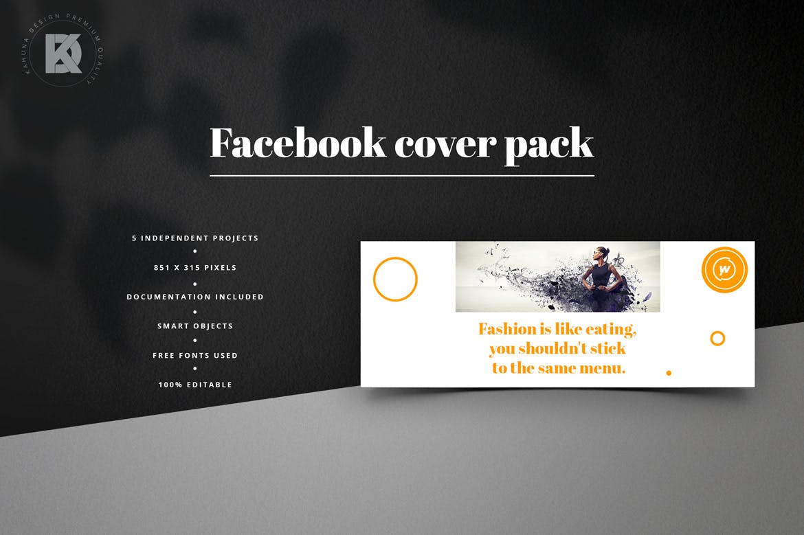 时尚服饰品牌推广Facebook社交主页封面设计素材 Fashion Facebook Pack插图(4)