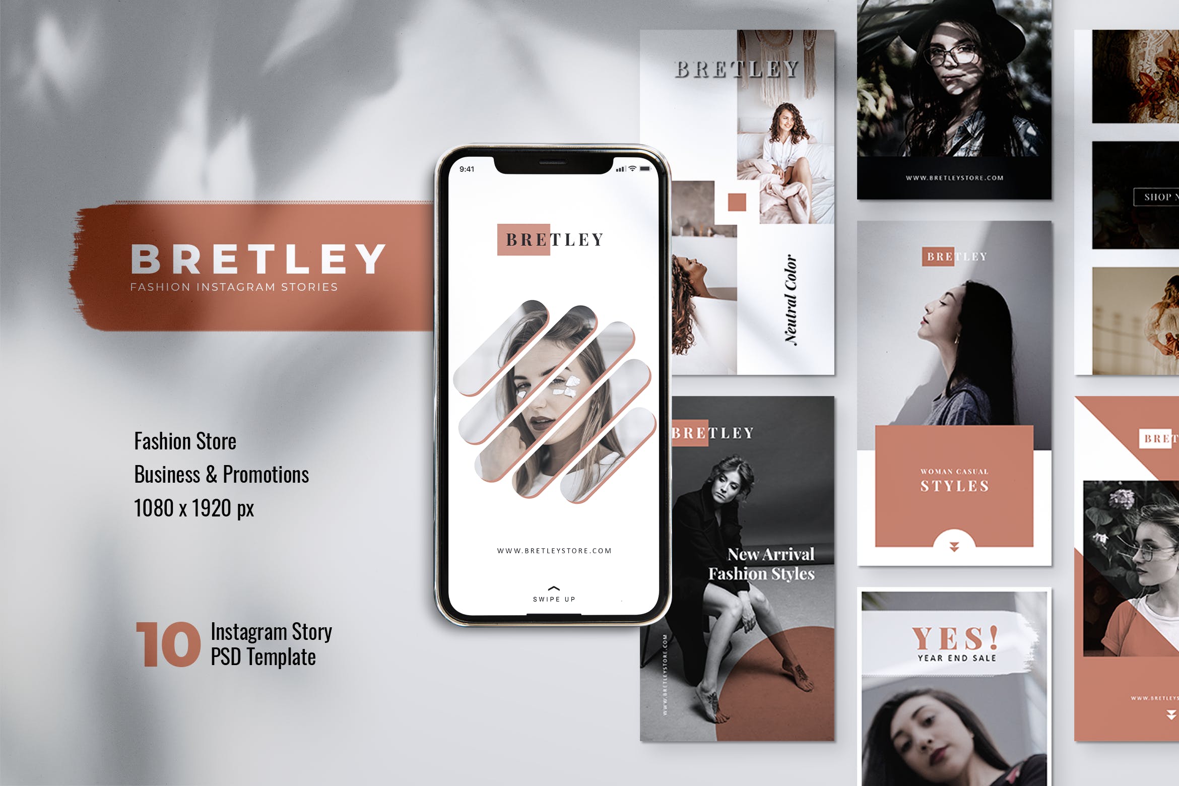 10款Instagram社交平台品牌故事设计模板16图库精选 BRETLEY Fashion Store Instagram Stories插图