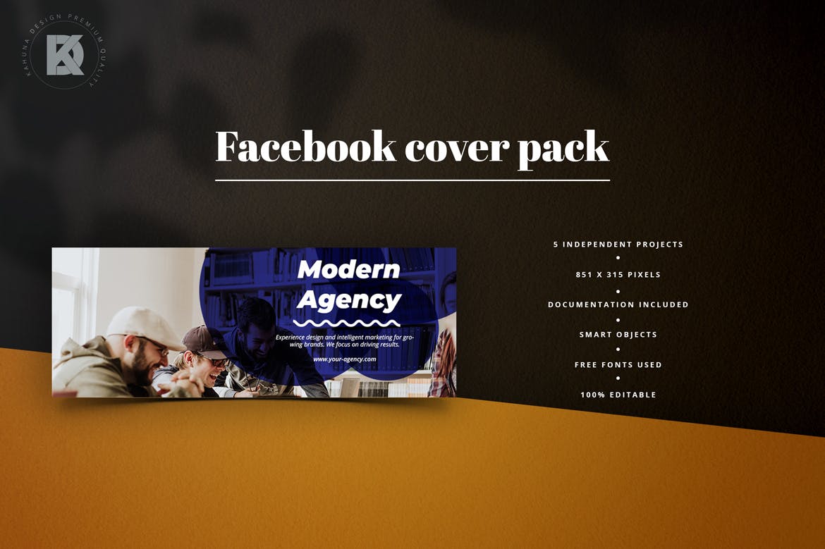 Facebook主页业务推广封面设计模板素材库精选素材 Business Facebook Cover Pack插图(1)