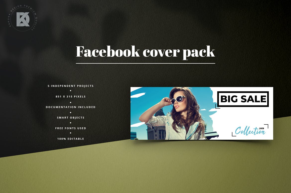 时装品牌Facebook社交推广封面设计模板非凡图库精选 Fashion Facebook Cover Kit插图(2)