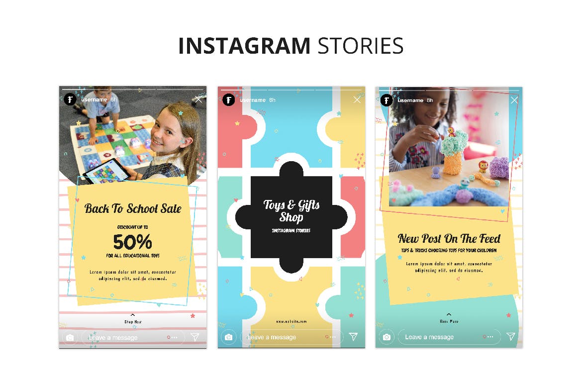 玩具及礼品店Instagram品牌故事设计模板素材库精选 Toys & Gift Shop Instagram Stories插图(1)