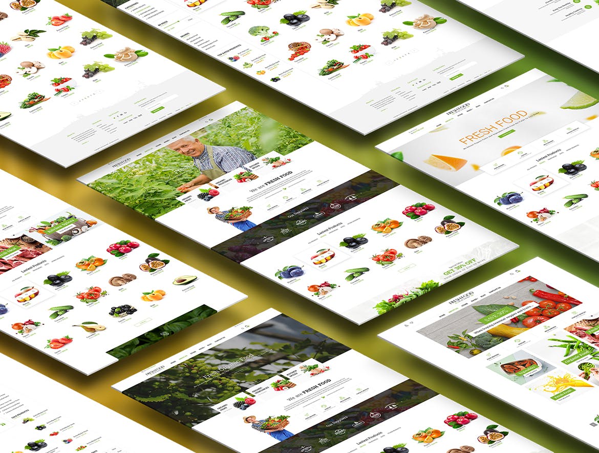 有机食品/蔬果网上商城HTML模板非凡图库精选下载 Fresh Food – Organic Food/Fruit HTML Template插图(2)