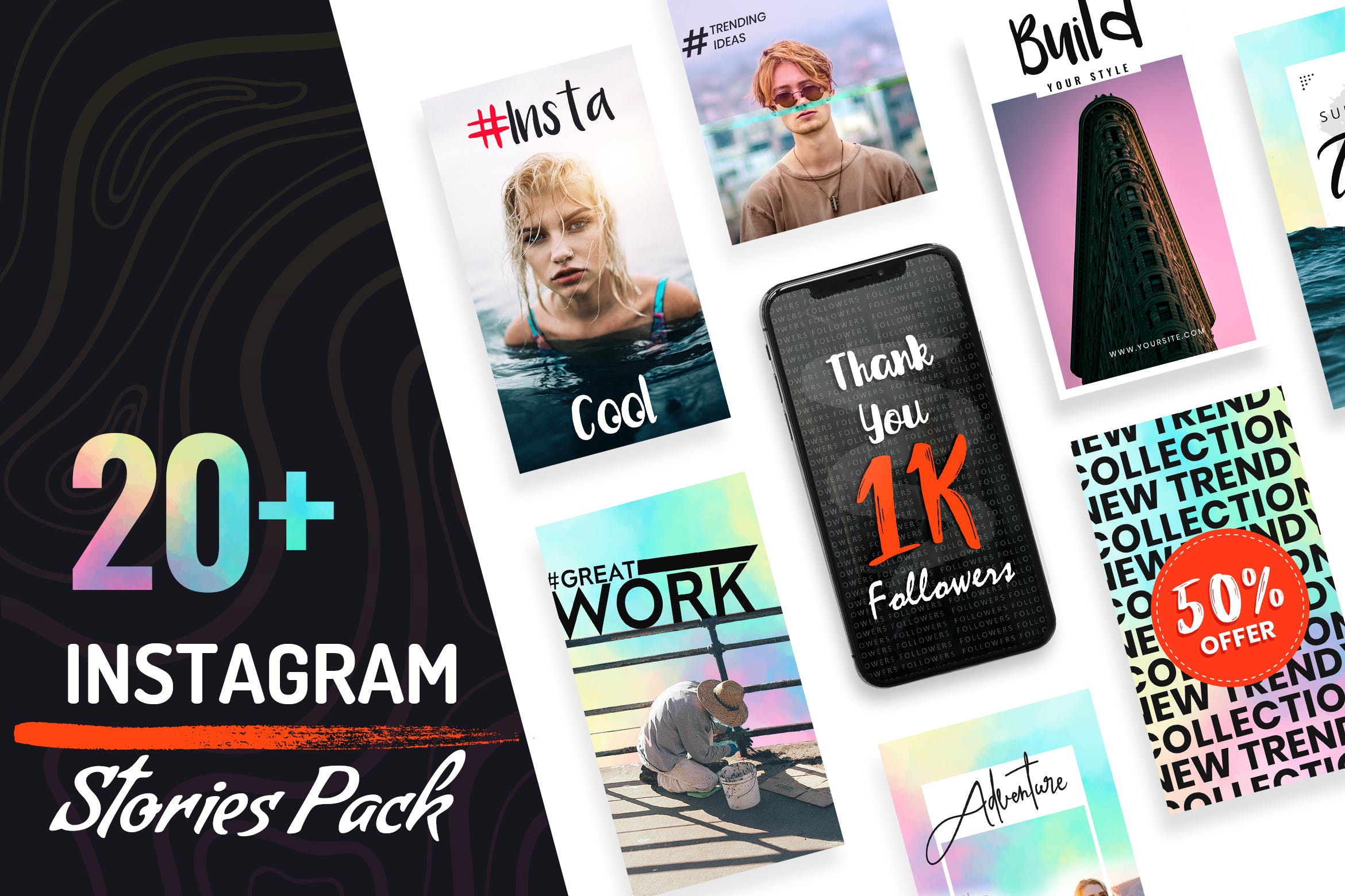 Instagram社交平台品牌故事宣传设计素材包 Instagram Stories Template插图