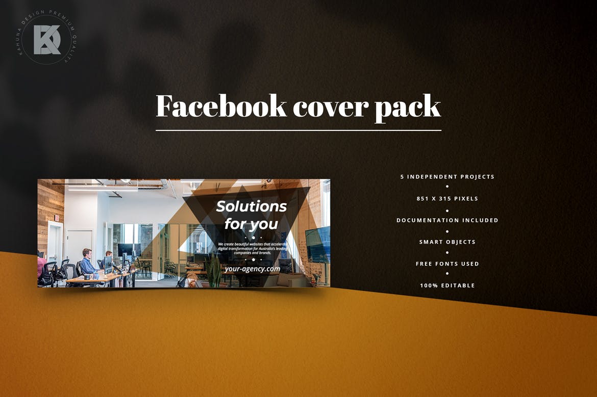 Facebook主页业务推广封面设计模板素材库精选素材 Business Facebook Cover Pack插图(5)