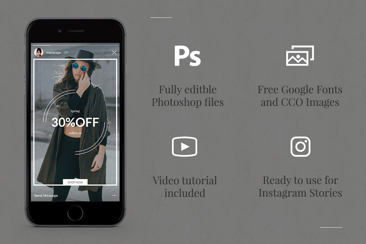 10款Instagram社交电商促销广告设计模板16设计网精选 Shop Instagram Stories插图(1)