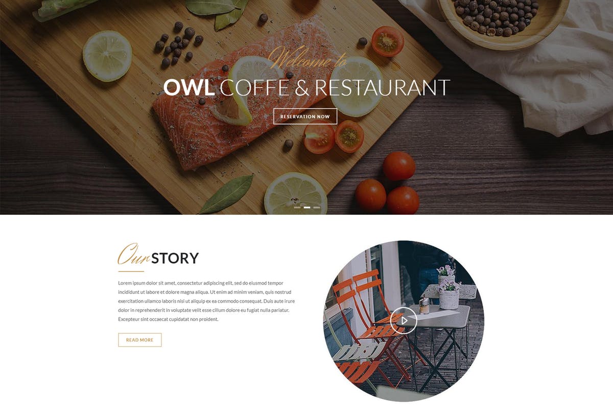 咖啡馆&西餐厅品牌Drupal主题模板非凡图库精选 OWL – Cafe & Restaurant Drupal 8 Template插图
