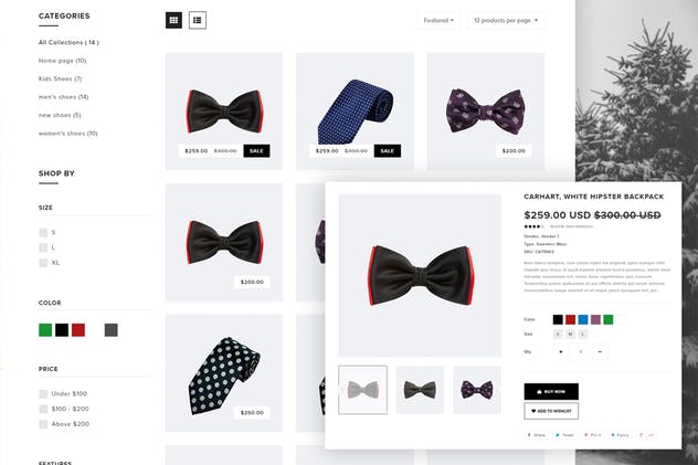 男士服饰电商网站Shopify主题模板素材库精选 eCommerce Shopify Theme Men’s Fashion Ties插图(3)