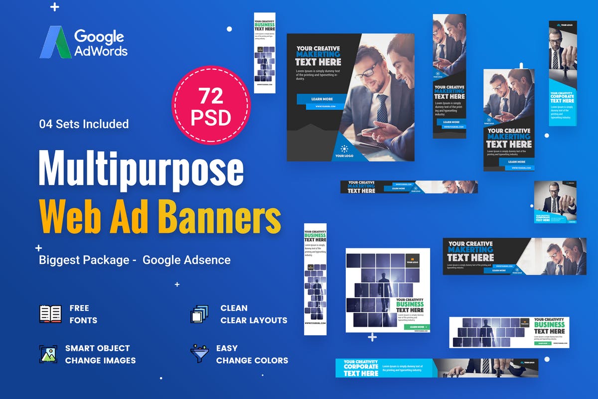 72款多用途商业主题Banner素材中国精选广告模板 Multipurpose, Business Banners Ad – 72 PSD插图