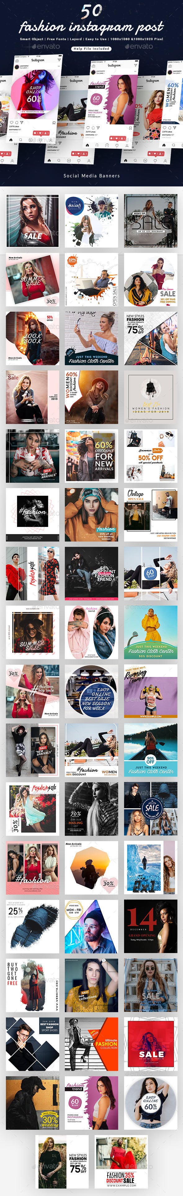 时尚Instagram产品广告促销帖子模板素材库精选插图
