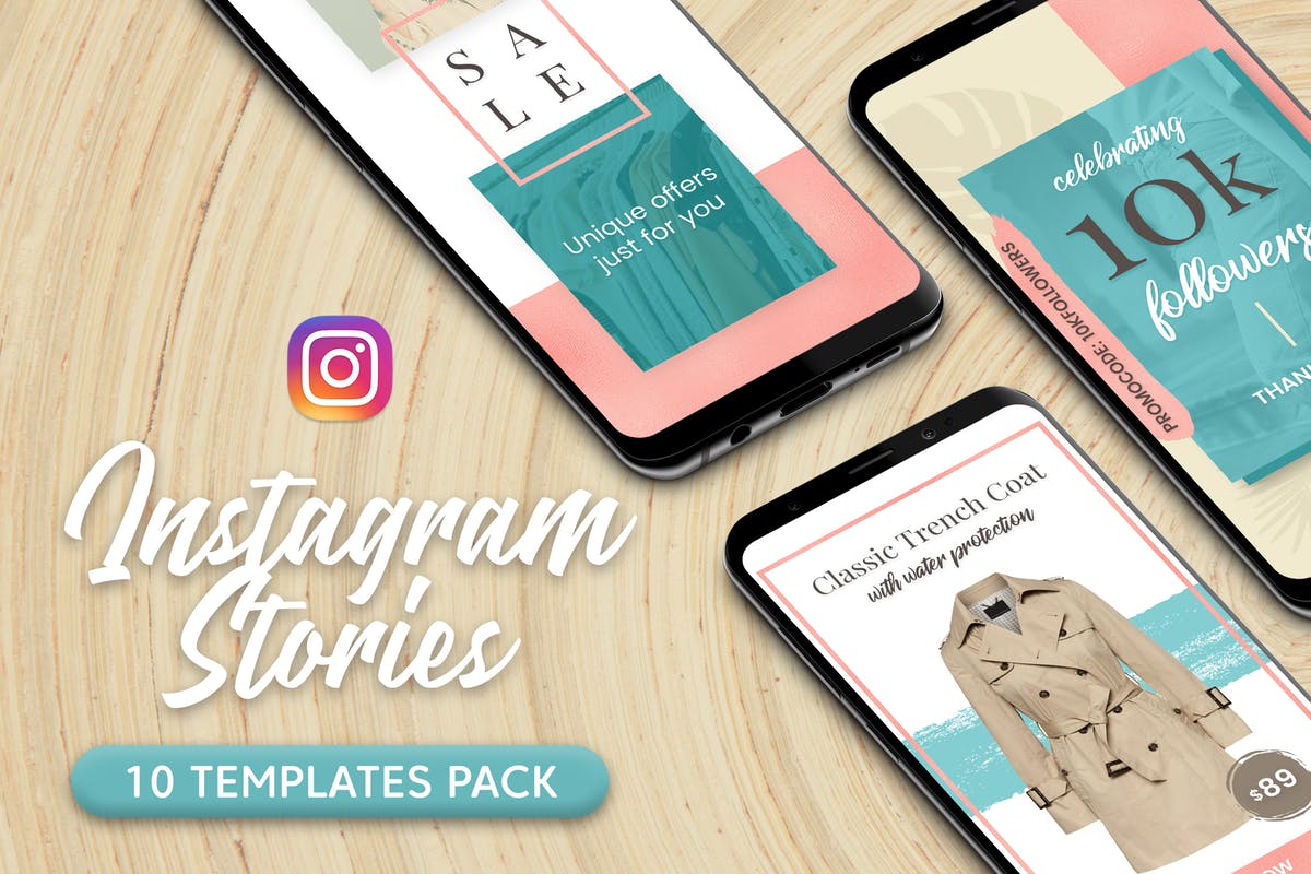 Instagram 时尚品牌故事贴图模板16设计网精选 Instagram Stories插图