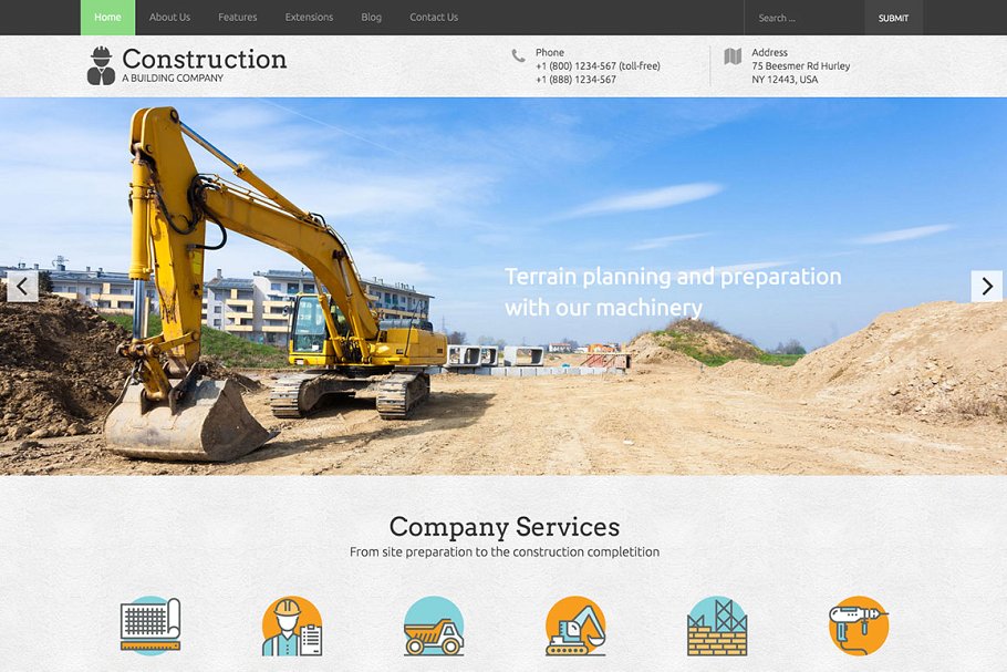 房地产开发商响应式企业网站模板普贤居精选  Hot Construction插图(6)