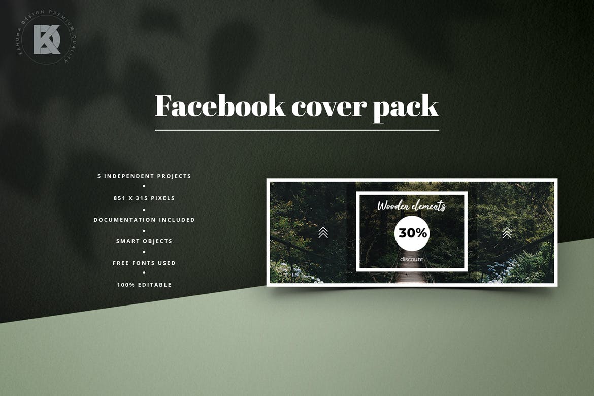 社交网站企业/品牌专业封面设计模板素材中国精选 Forest Facebook Cover Kit插图(4)