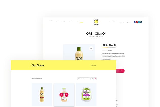 天然有机食物电商网站HTML网站模板素材库精选 Cinagro – Organic Food Shop HTML Template插图(3)