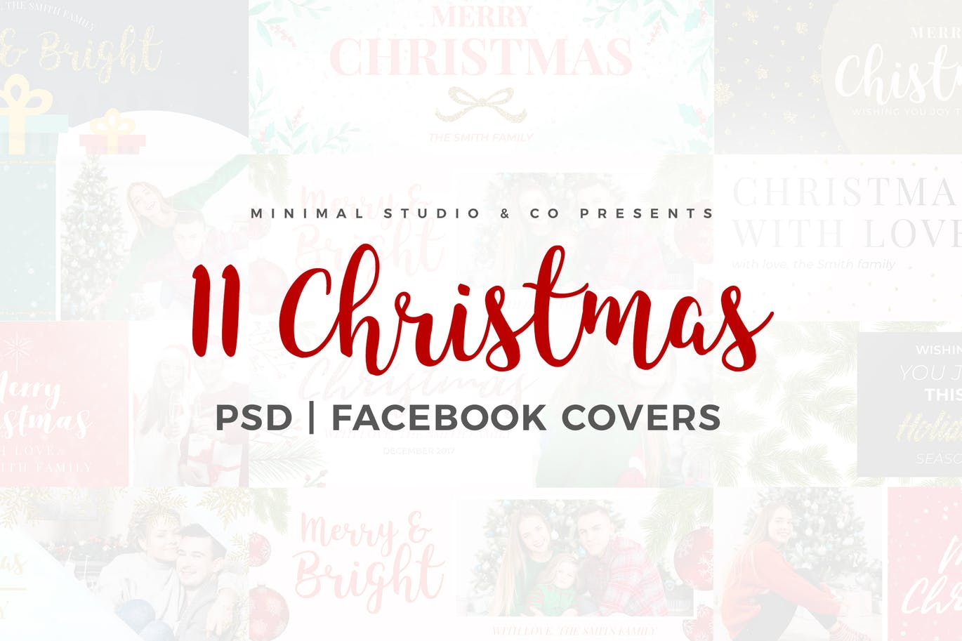 11款圣诞节庆祝主题Facebook封面设计模板素材库精选 Christmas Facebook Covers插图