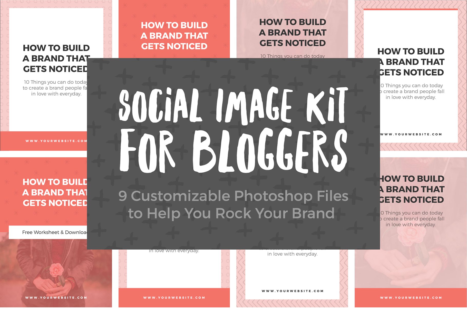 新媒体社交媒体贴图设计素材包 Social Image Kit for Bloggers插图