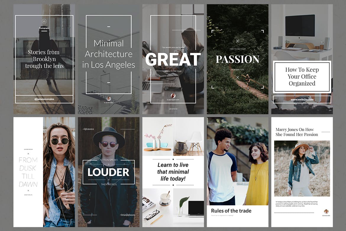 50款Instagram社交平台品牌故事营销策划设计模板素材库精选 50 Instagram Stories Bundle插图(4)