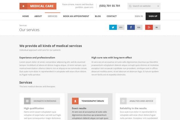 医疗保健医学主题网站设计PSD模板16设计网精选 Medical Care – Medical PSD Template插图(8)
