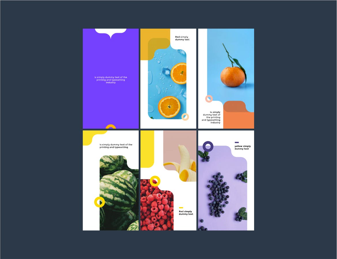 水果蔬菜主题社交媒体设计素材包 Fruit Social Media Kit插图(2)
