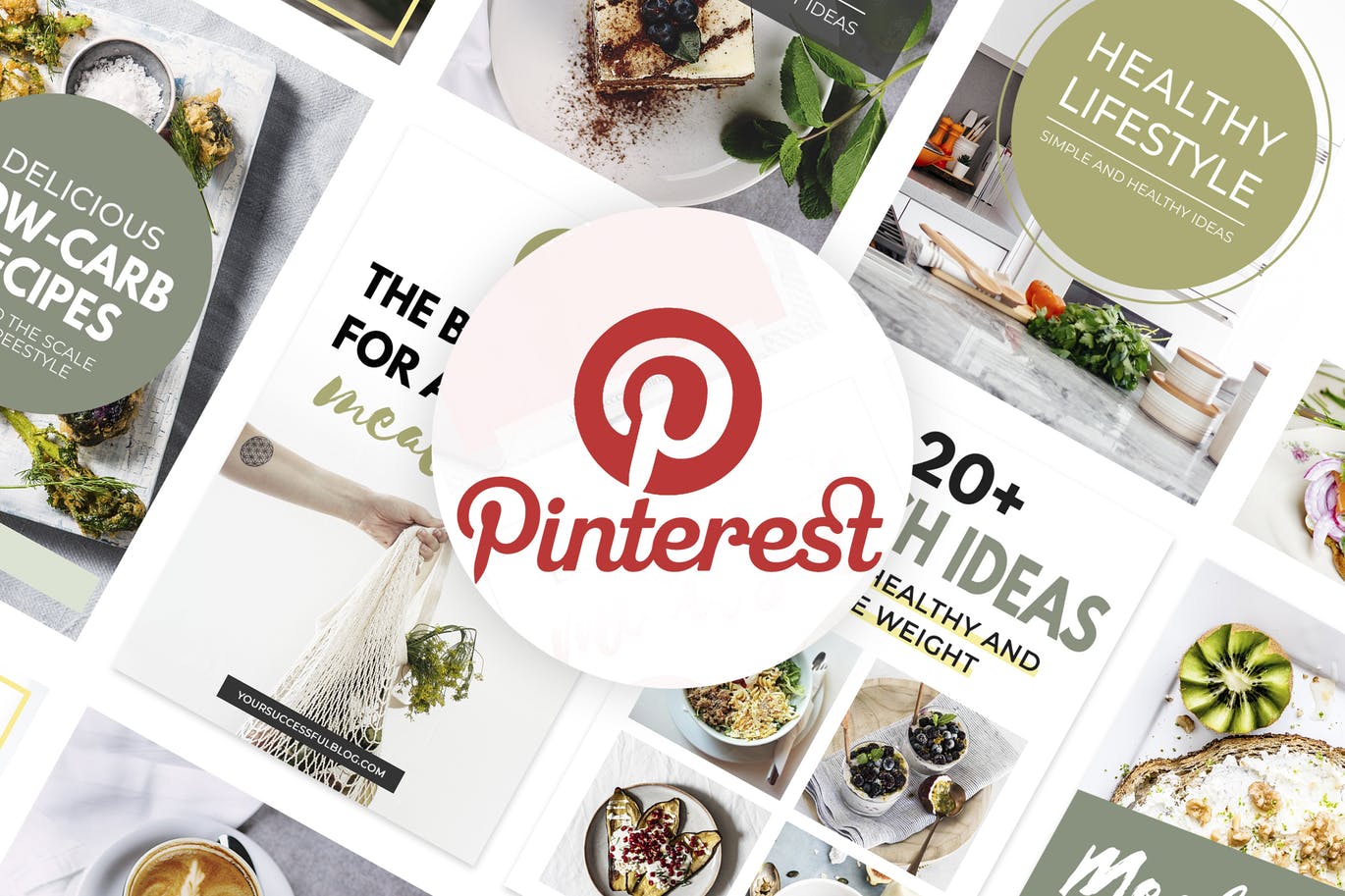 Pinterest图钉社交平台美食品牌推广设计模板非凡图库精选v3 Canva Pinterest Templates V.3插图(4)