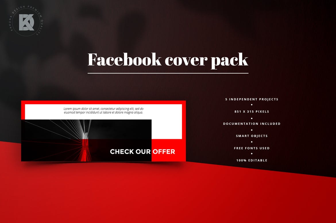 商务公司社交平台Facebook封面设计模板非凡图库精选 Corporate Facebook Cover Pack插图(5)