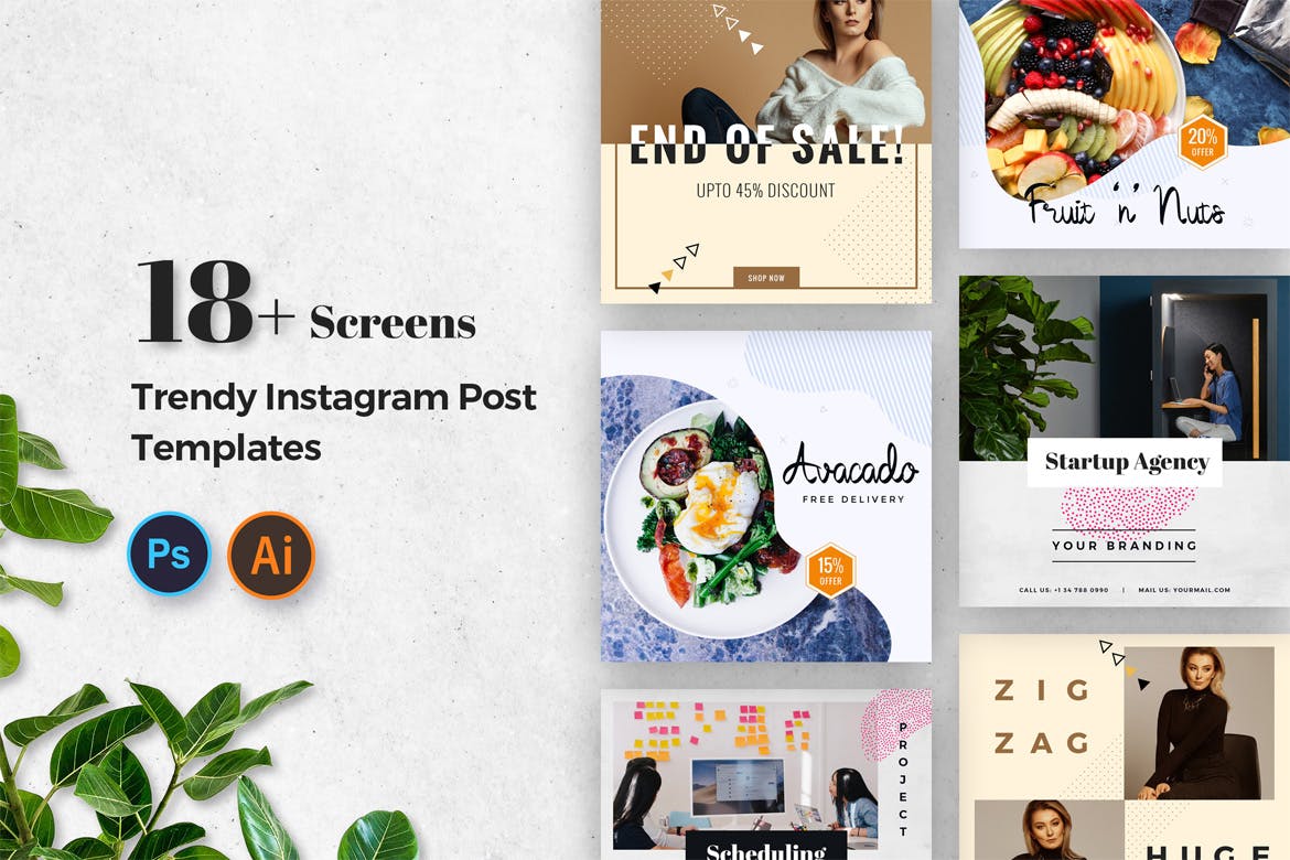 Instagram社交平台广告设计模板16设计网精选 Instagram Post Templates插图(1)