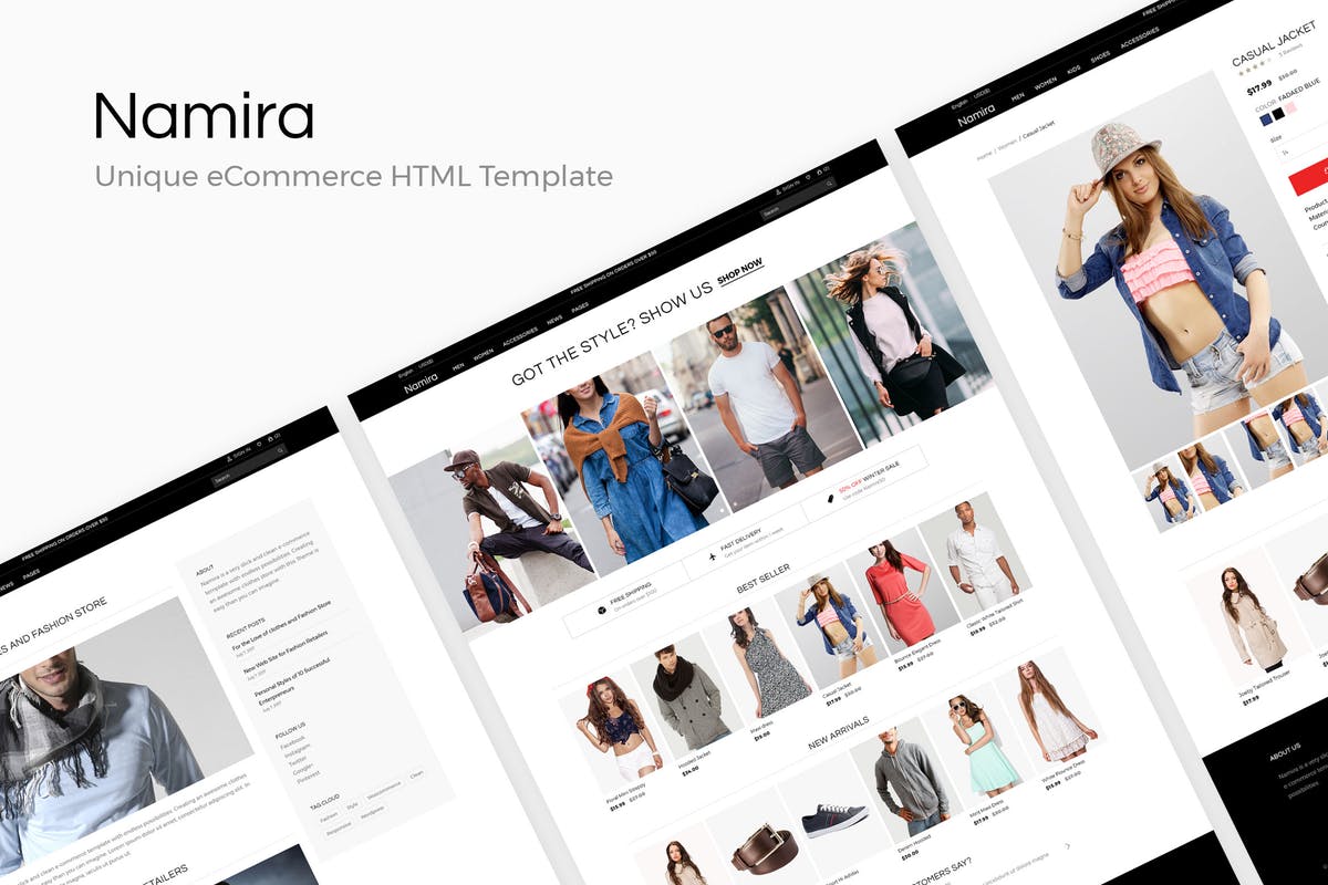 服装外贸电商网站HTML模板16设计网精选 Namira | Unique eCommerce HTML Template插图