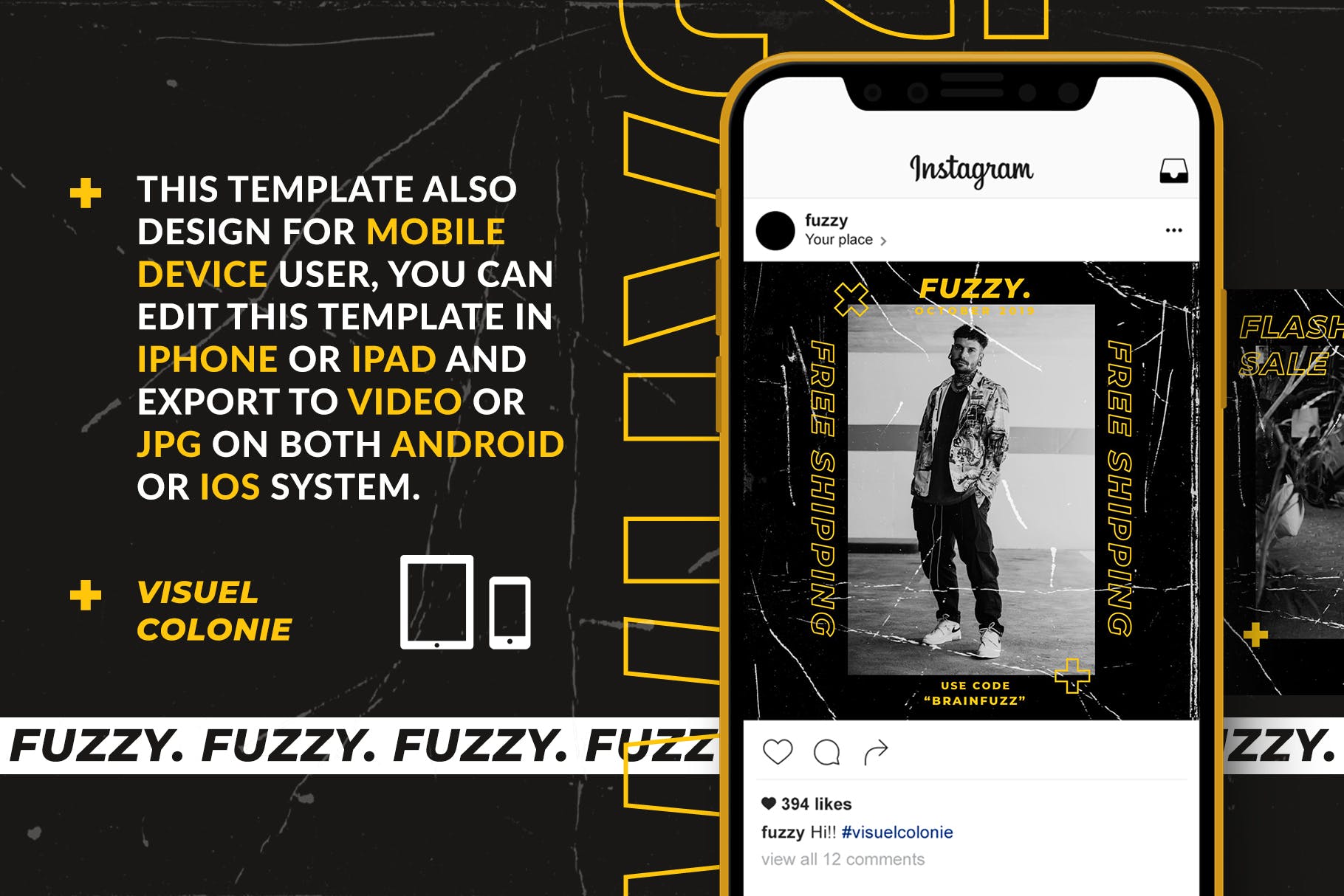 Instagram社交平台推广动图/动画设计PSD模板素材库精选 Fuzzy – Animated Instagram Template插图(1)