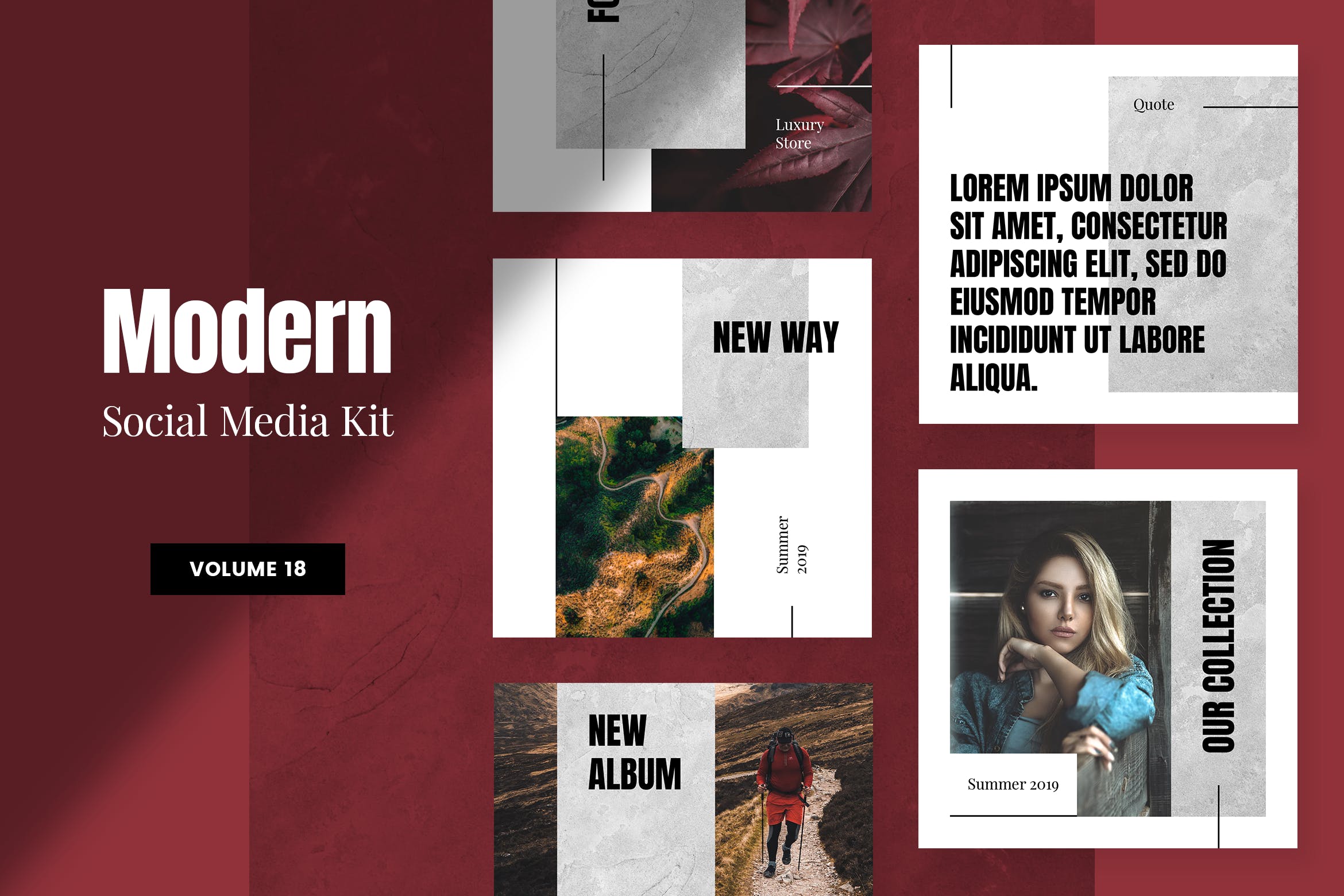 现代风格社交媒体品牌推广设计模板非凡图库精选v18 Modern Social Media Kit (Vol. 18)插图