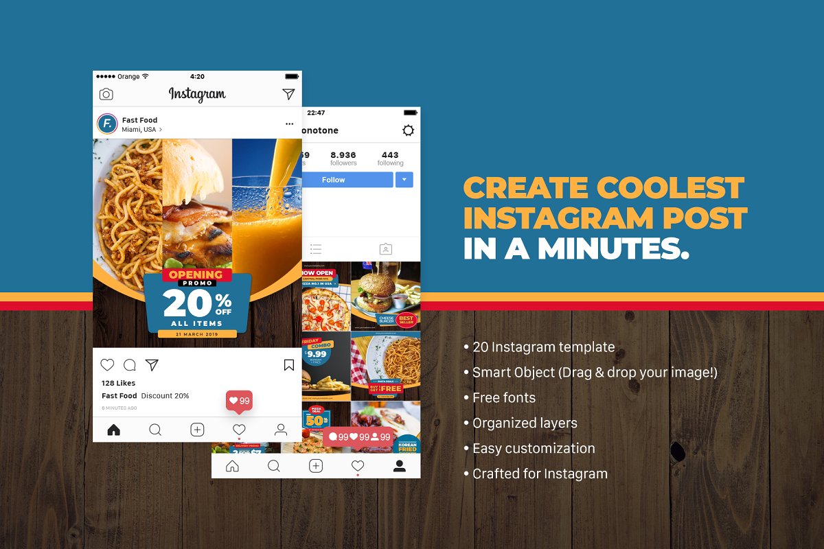 快餐美食 – Instagram社交媒体故事模板16设计网精选套装插图(1)